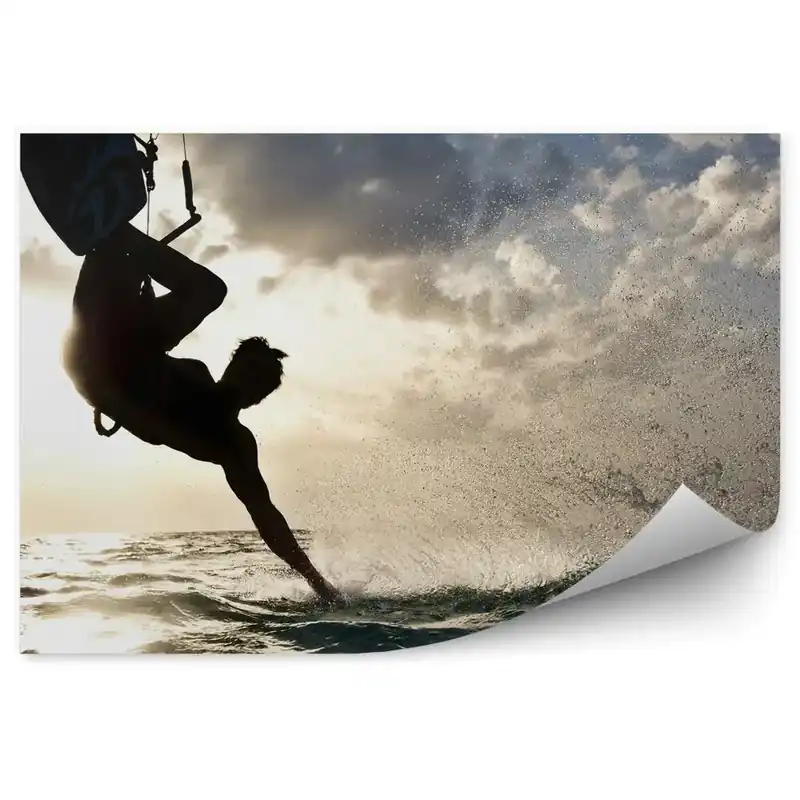 Fototapet Kitesurfing ocean cer nori Reducere specială