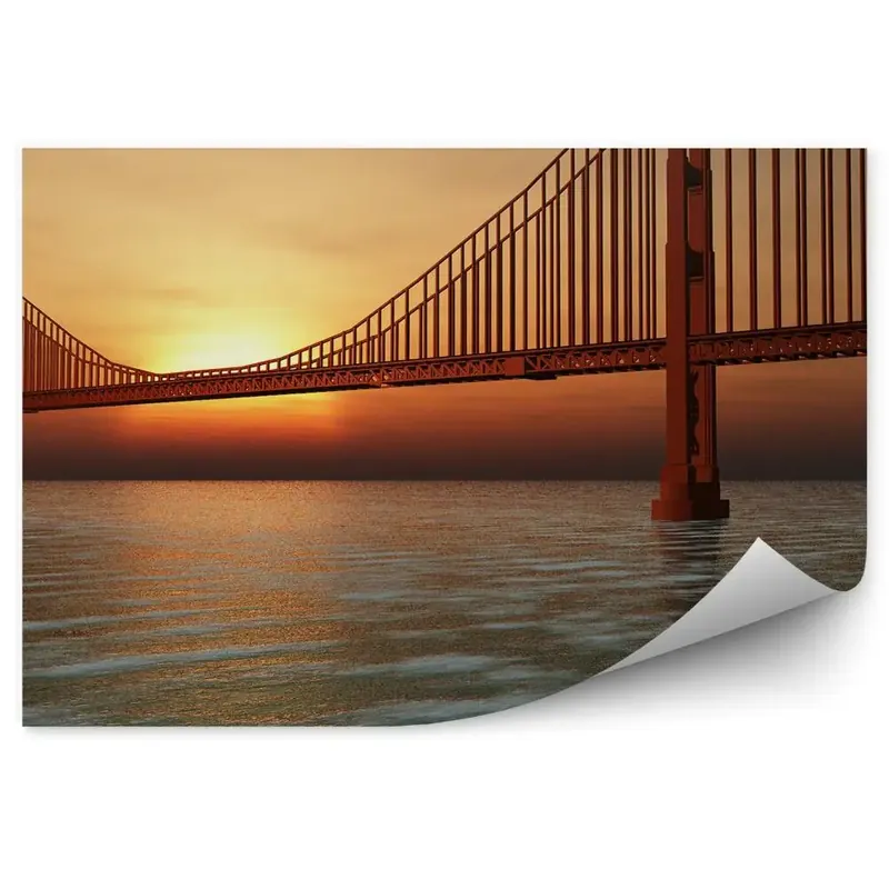 Popular Fototapet vintage Golden Gate apă apus de soare Golden Gate