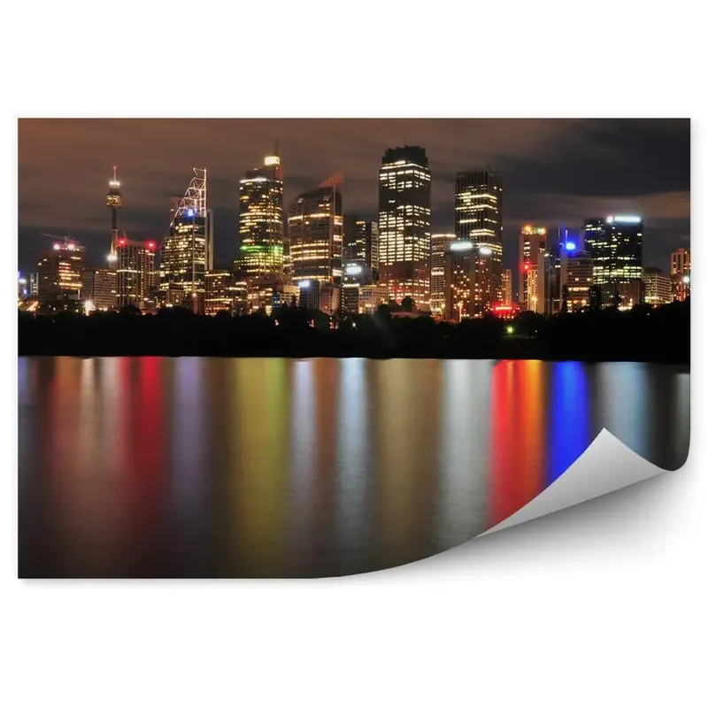 Expediere rapidă Fototapet Australia Sydney noapte lumini de noapte clădire