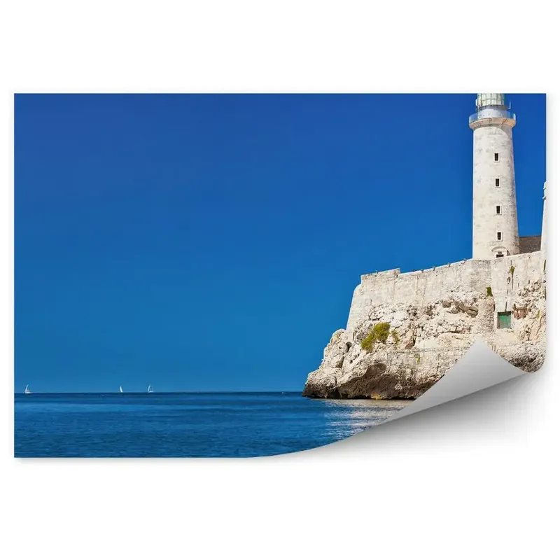 Popular Fototapet perete cer albastru mare orizont de mare far de mare