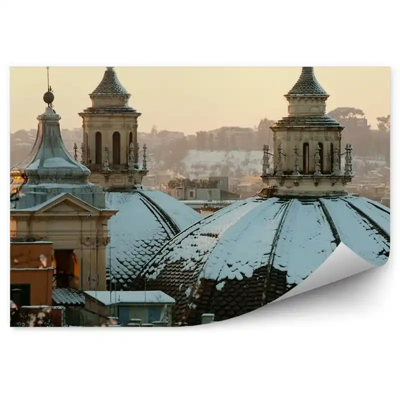 Fototapet pentru perete Cupola bisericii acoperită cu zăpadă Roma Cumpără acum