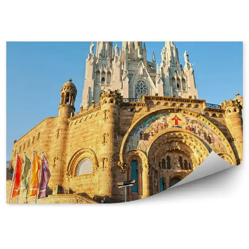 Fototapet vintage decorare biserică Barcelona statui Preț promoțional