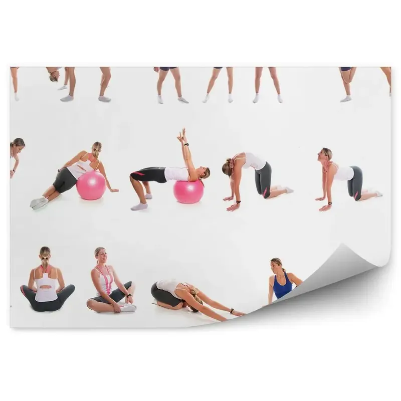 Fototapet pentru perete Colaj de fitness exercițiu de fitness Expediere rapidă