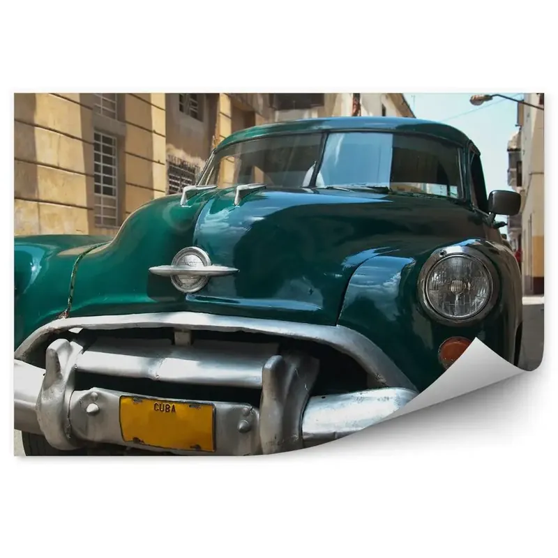 Fototapet perete Mașină cubaneză veche și verde Plată securizată
