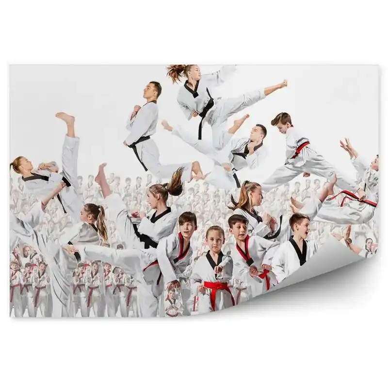 Fototapet vintage Copii Karate formare colaj Livrare expres