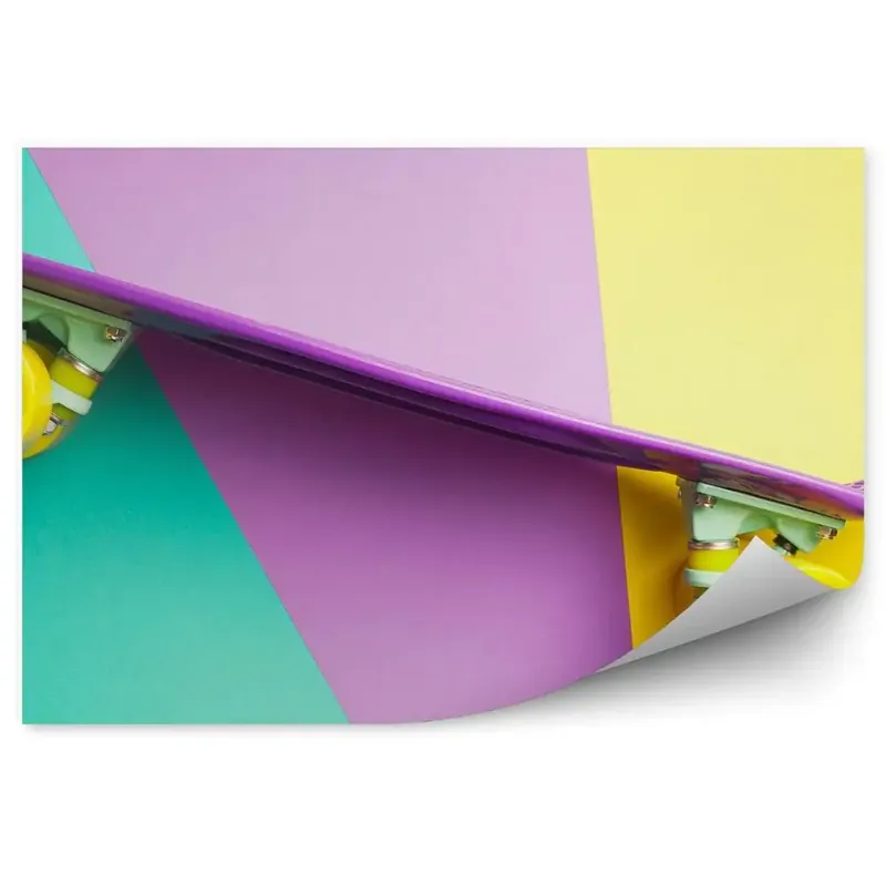 Decor fototapet violet skateboard colorat fundal colorat Cel mai bun preț
