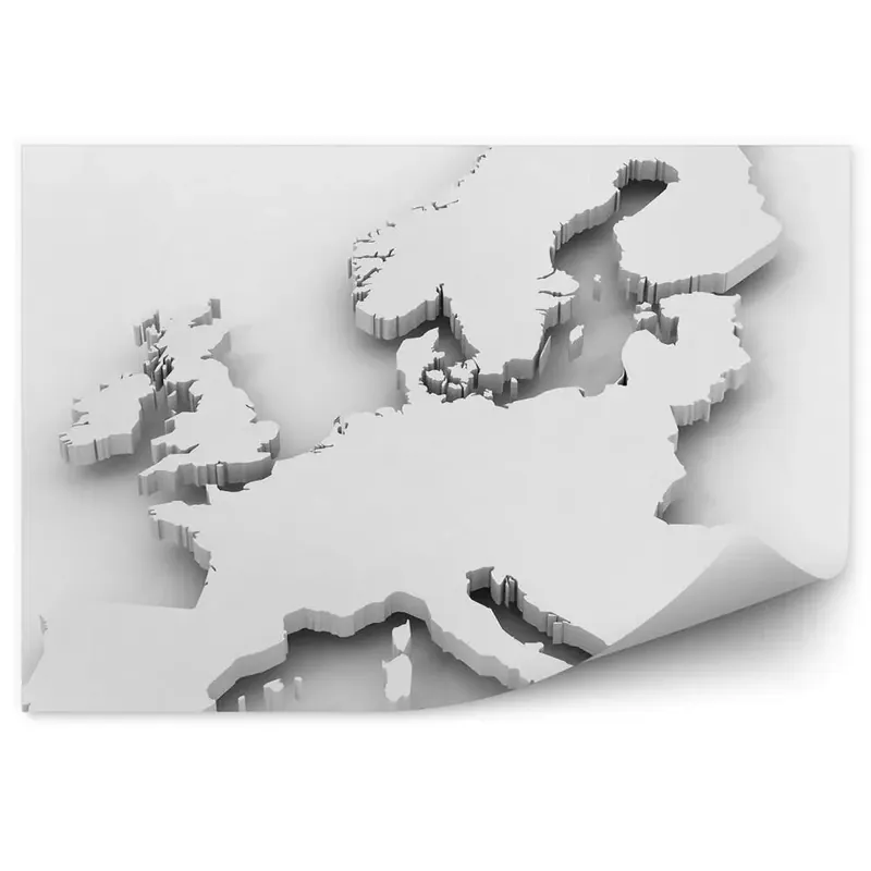 Popular Fototapet pentru perete Harta Europei Contour 3D
