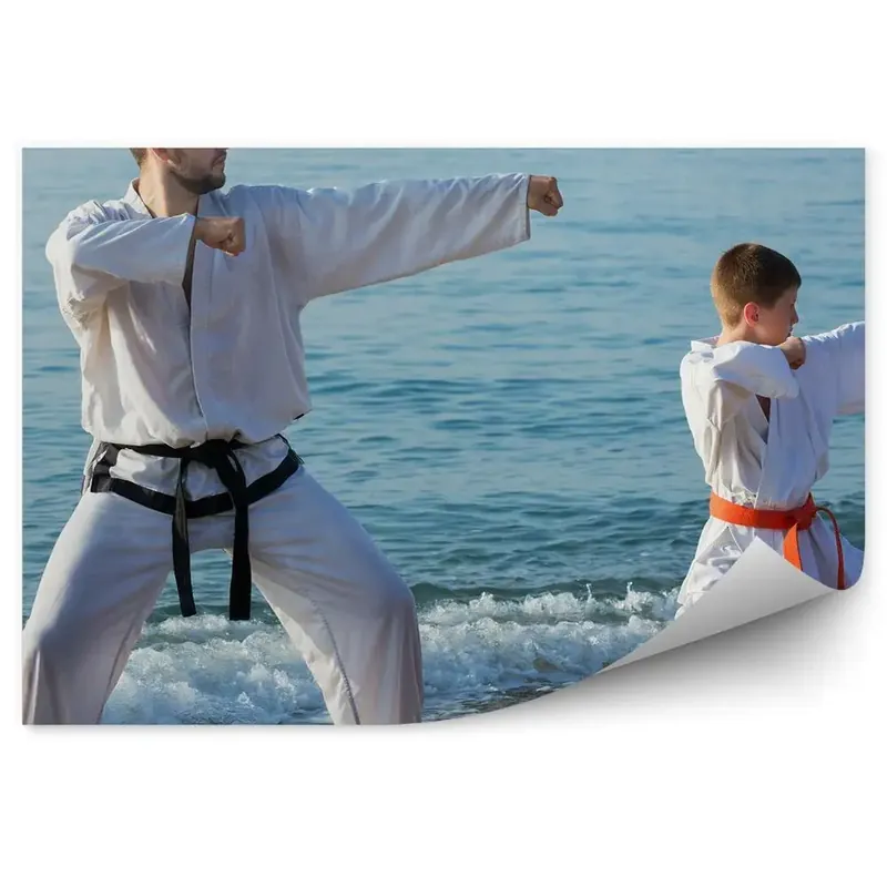Cumpărături sigure Fototapet perete Karate de formare de formare ocean plajă