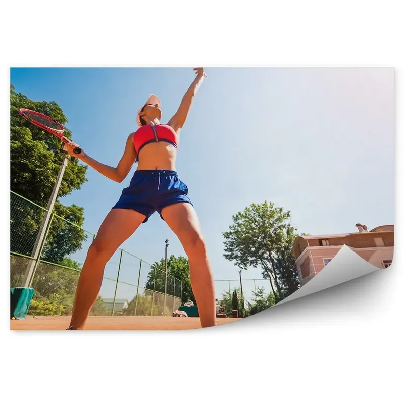 Bestseller Fototapet pentru perete Servirea jucător de tenis tenis de tenis teren de tenis rachete de construcție