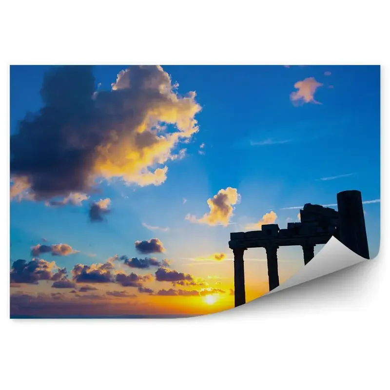 Decor fototapet Ruine romane pe fundalul soarelui care apune Expediere rapidă