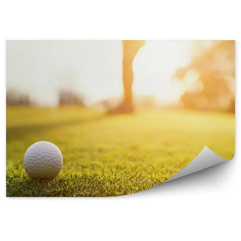 Fototapet perete Gaură de golf minge de golf apus de soare Reducere de preț