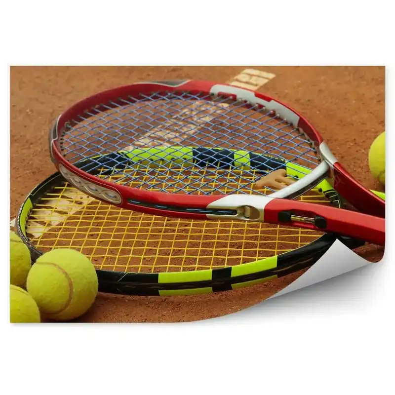 Decor fototapet Teren de tenis cu mingi de rachetă Noutate