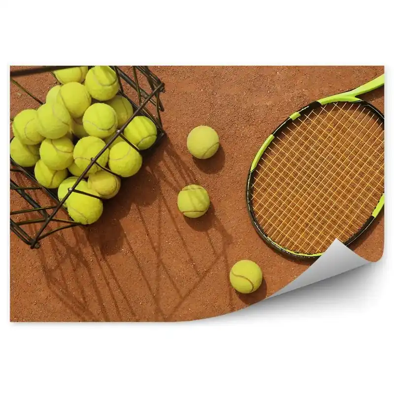 Plată securizată Fototapet vintage Teren de tenis cu rachete cu bile