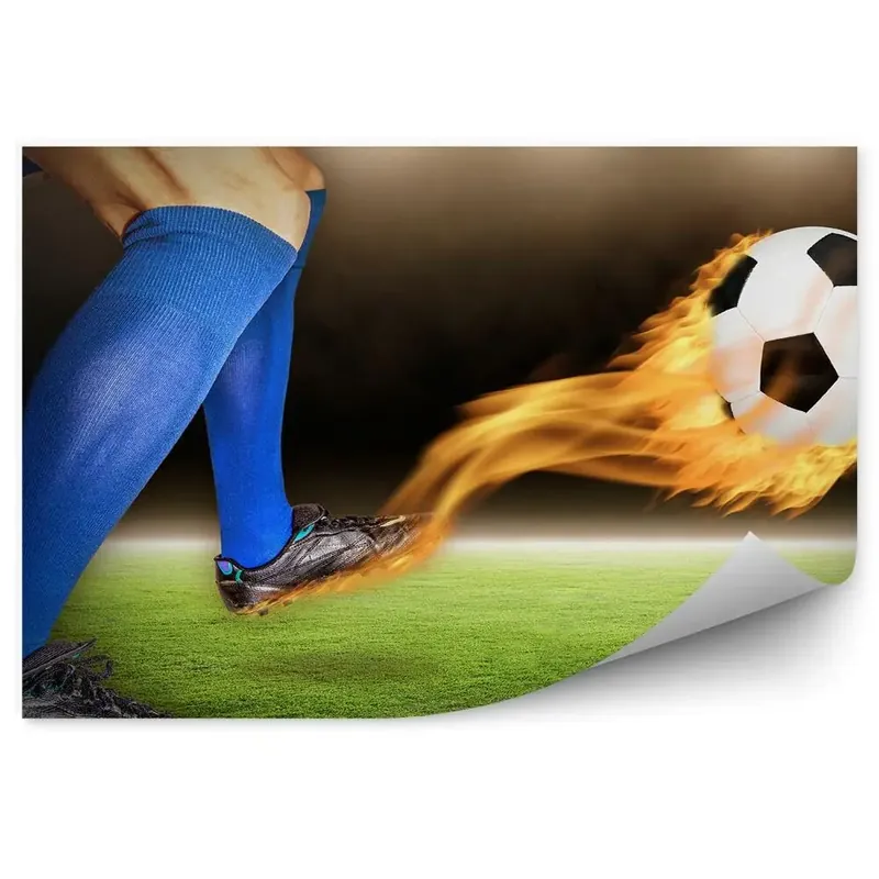 Fototapet vintage Fotbalist gazon gazon fotbal de foc Expediere rapidă