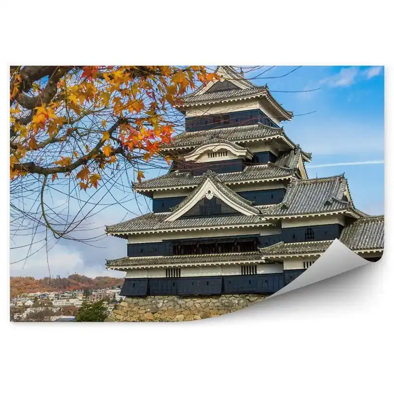 Plată securizată Fototapet Toamna frunze colorate de toamnă Japonia castel de apă