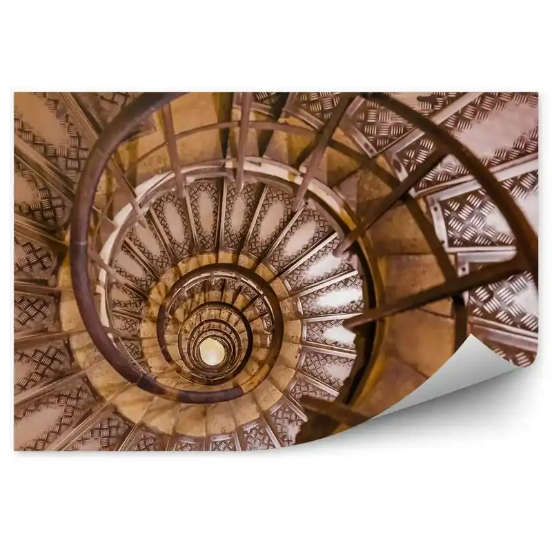 Reducere extra Fototapet Scară metalică în spirală efect de adâncime