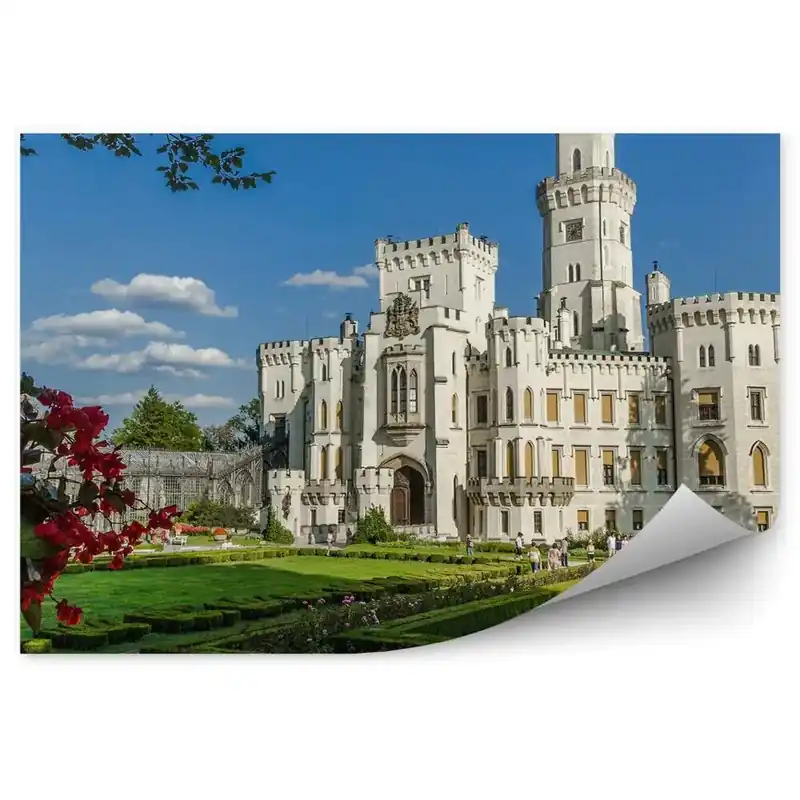 Chilipir Fototapet pentru perete Castelul Hluboka tufișuri parc francez