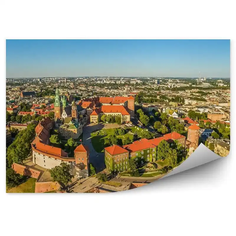 Fototapet Panorama orașului Cracovia vedere aeriană Plată sigură