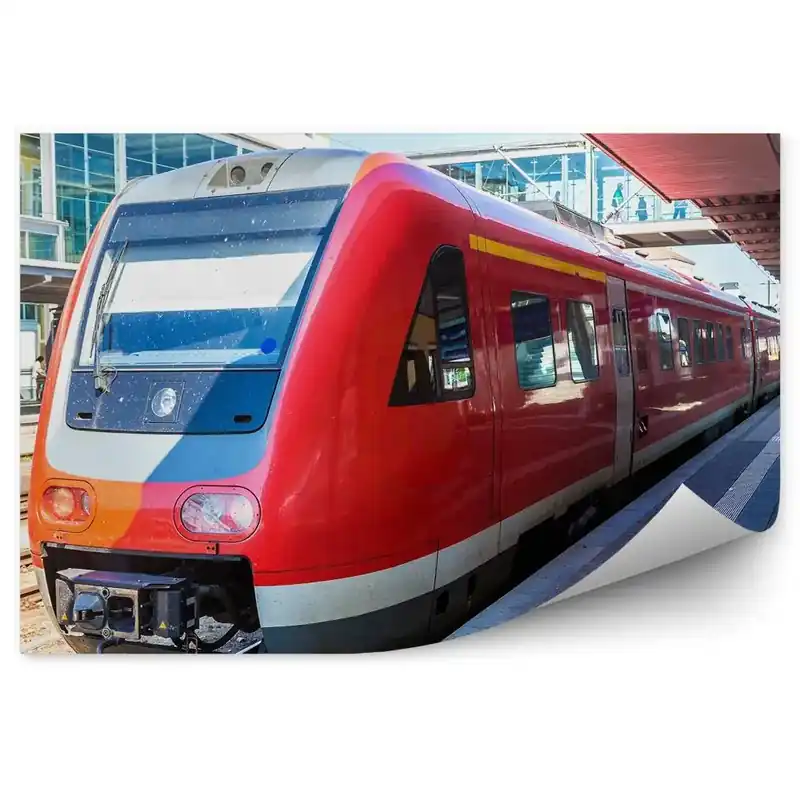 Reducere de preț Fototapet pentru perete München gară gară tren roșu