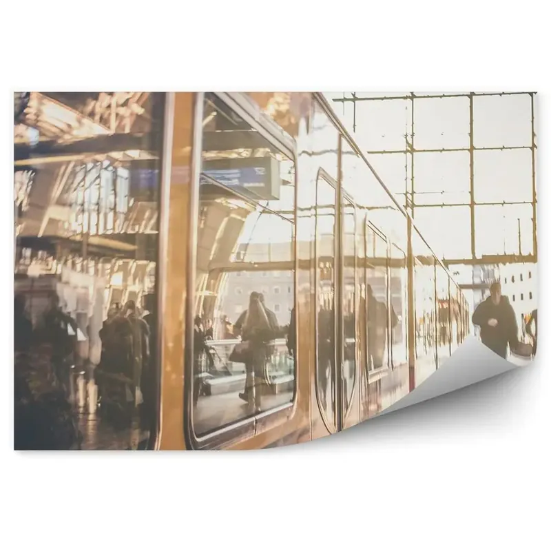 Fototapet perete Stația de tren din Berlin semafoare de trafic oameni Retur ușor