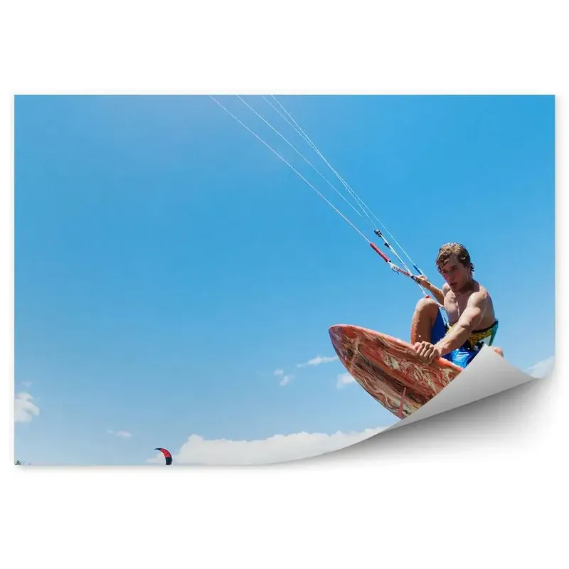Fototapet pentru perete Kitesurfing ocean copac cer Discount