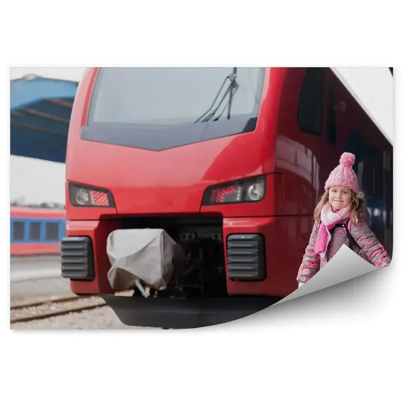 Ofertă limitată Decor fototapet Fată în gară, lângă tren