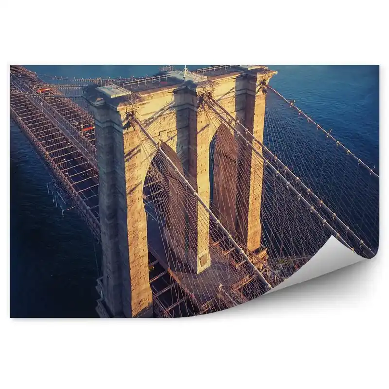 Ofertă de sezon Fototapet Steagul de pe podul Brooklyn oraș râu