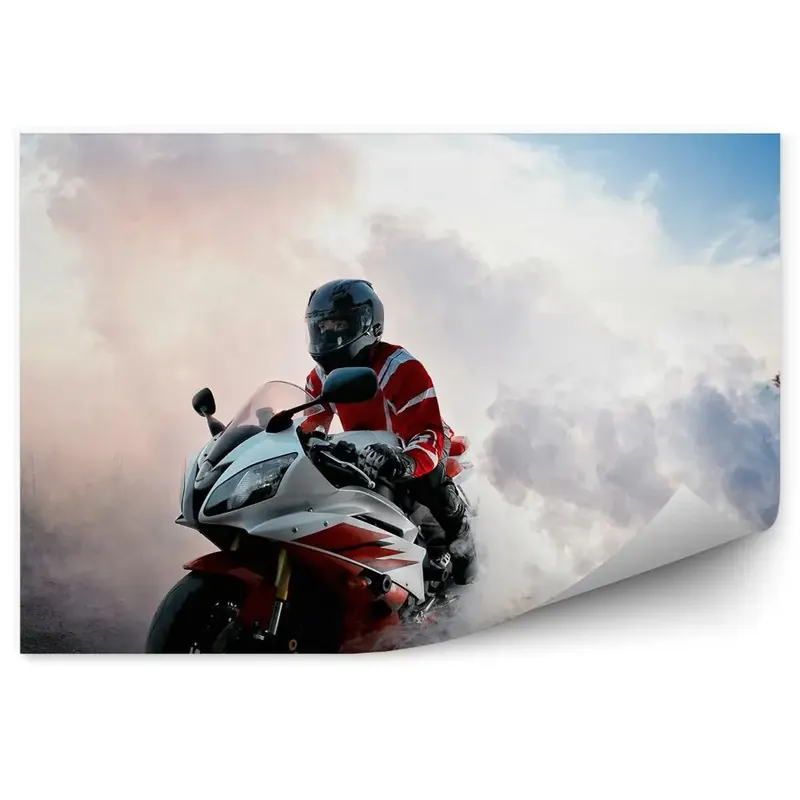 Preferatul clienților Decor fototapet Motocicletă în trafic afumat