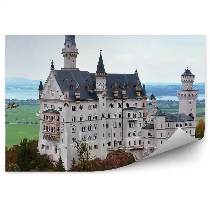 Preț promoțional Fototapet vintage Deal stâncos copaci copaci castel orizont
