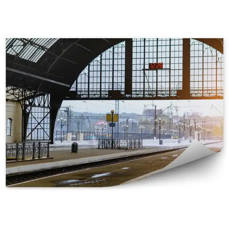 Cel mai bun preț Fototapet vintage Stație goală călătorie ușoară în stație