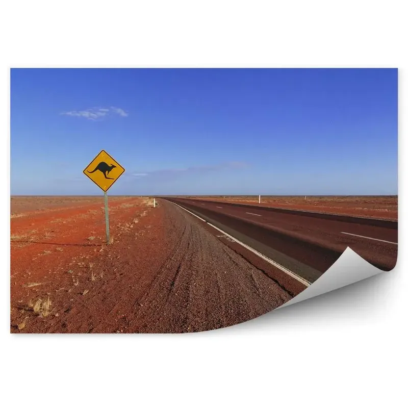 Vezi acum Fototapet pentru perete Semn de circulație din Australia cu cangur