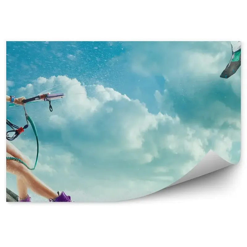 Fototapet pentru perete Kitesurfing sport ocean ocean cer nori Retur gratuit