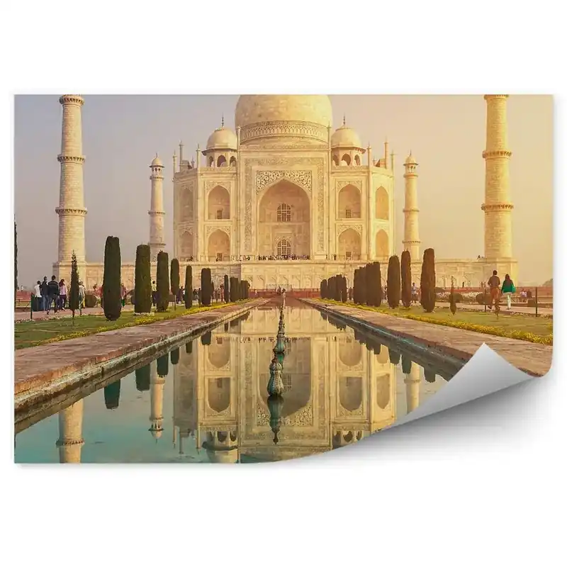 Preț redus Decor fototapet 7 minuni ale lumii Taj Mahal turiști lumina Taj Mahal