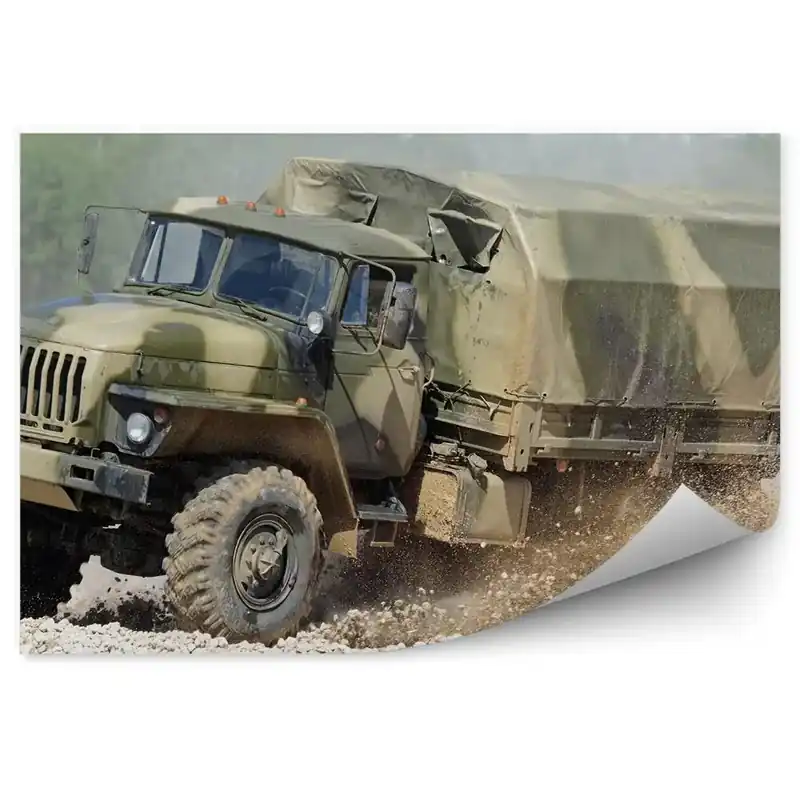 Fototapet Camion militar pe șosea Bestseller