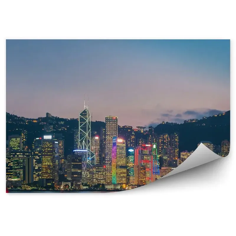 Fototapet Panorama orașului Hong Kong la amurg Preț mic