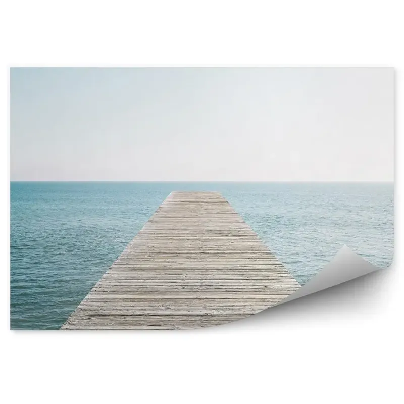 Fototapet vintage dig de lemn apă albastru orizont albastru Discount