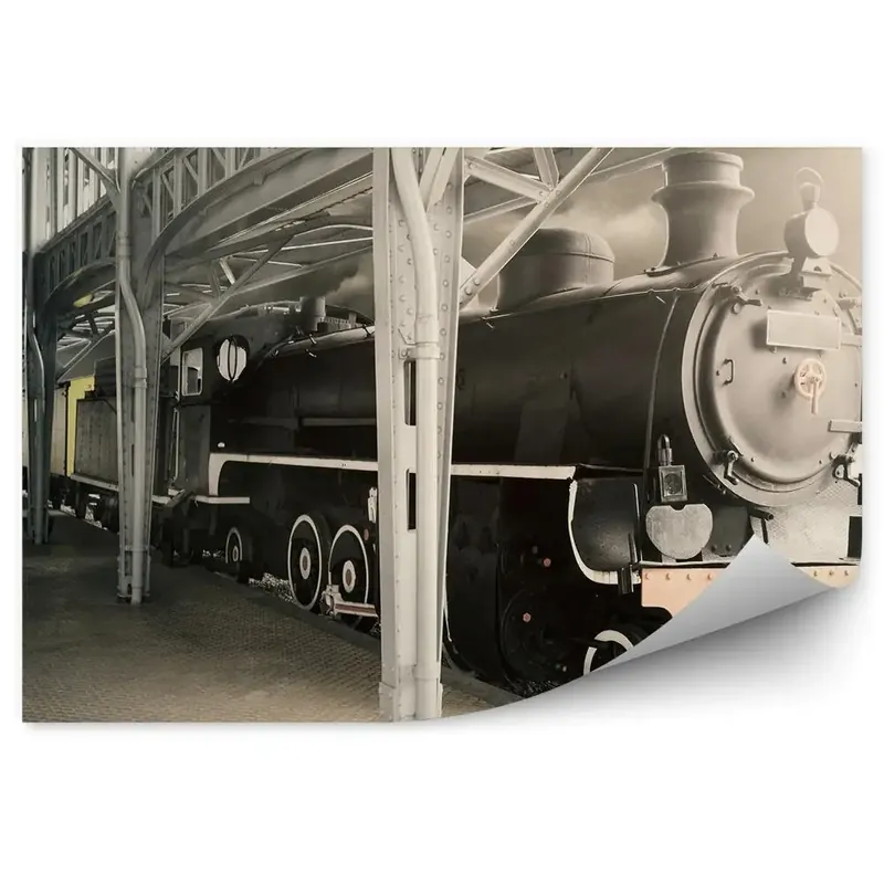 Preț promoțional Fototapet pentru perete Locomotivă veche cu aburi în muzeu