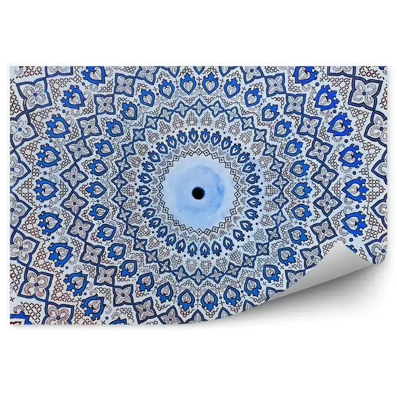 Ofertă limitată Fototapet Albastru Negru Model Oriental Abstract Fundal Alb