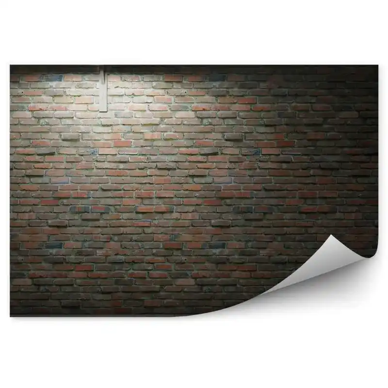 Plată securizată Fototapet Zid De Cărămidă Iluminat Cu Un Fragment De Podea