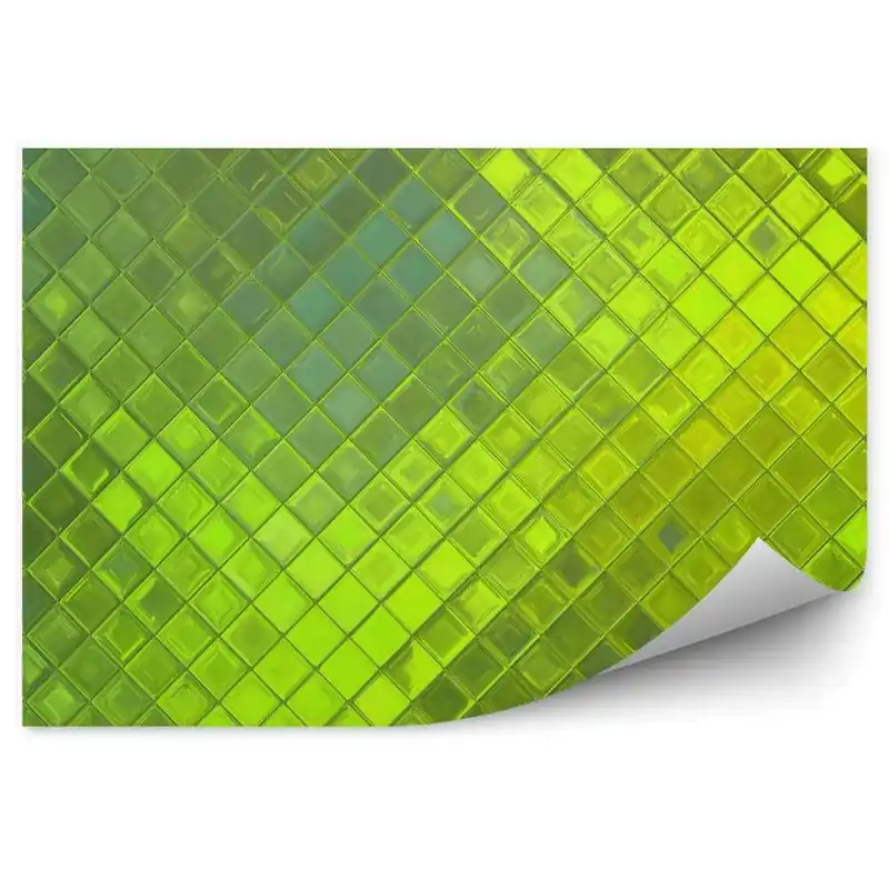 Vezi acum Decor fototapet Model De Strălucire Din Sticlă Grilă Cub Verde