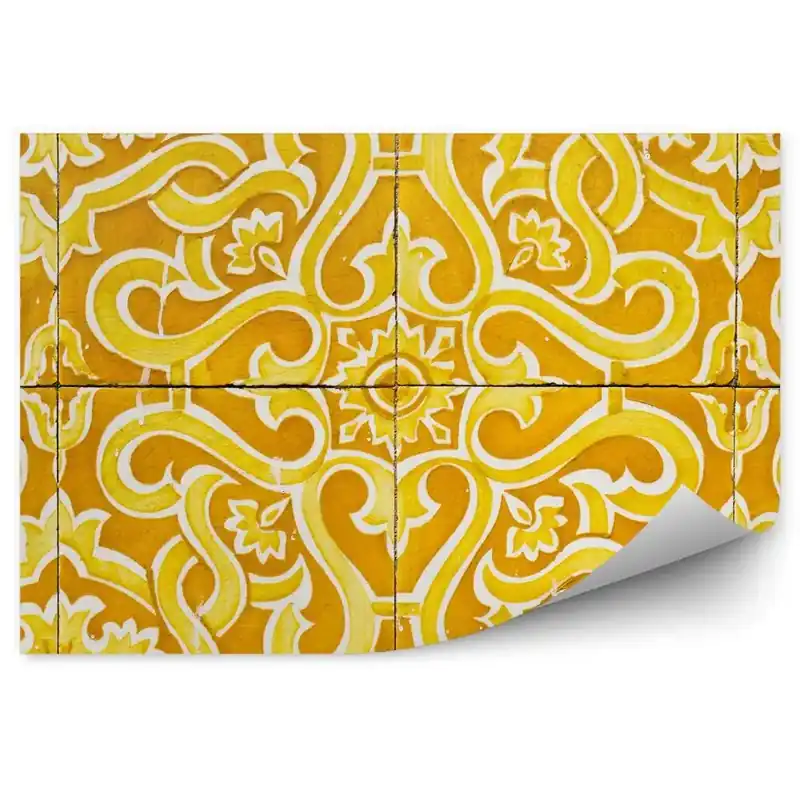 Discount Fototapet pentru perete Perete Faianta Model Abstract Galben Maro