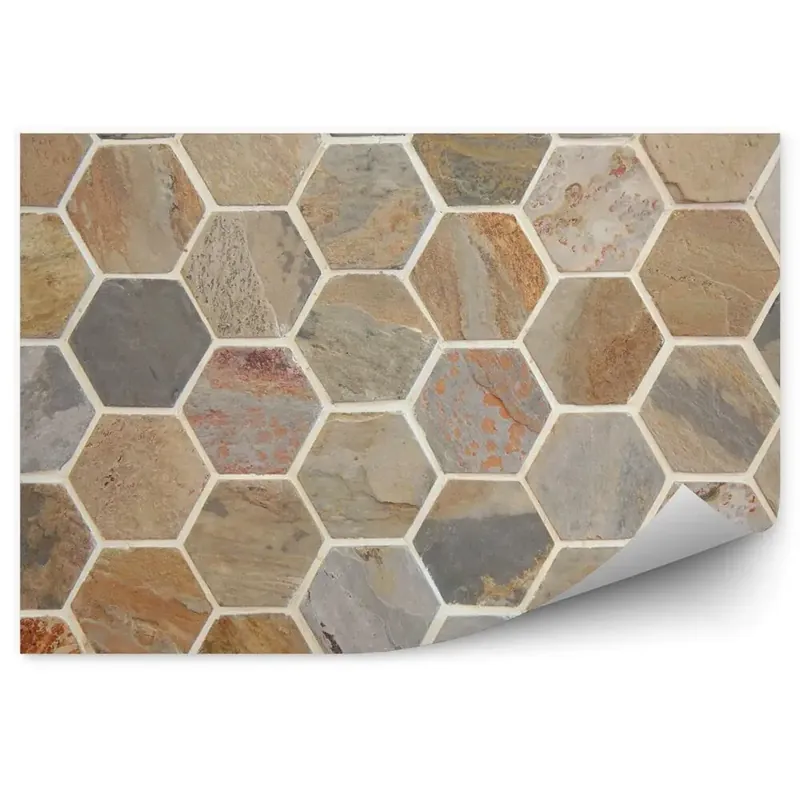 Fototapet Model De Plăci Hexagonale De Marmură 3D Mai ieftin