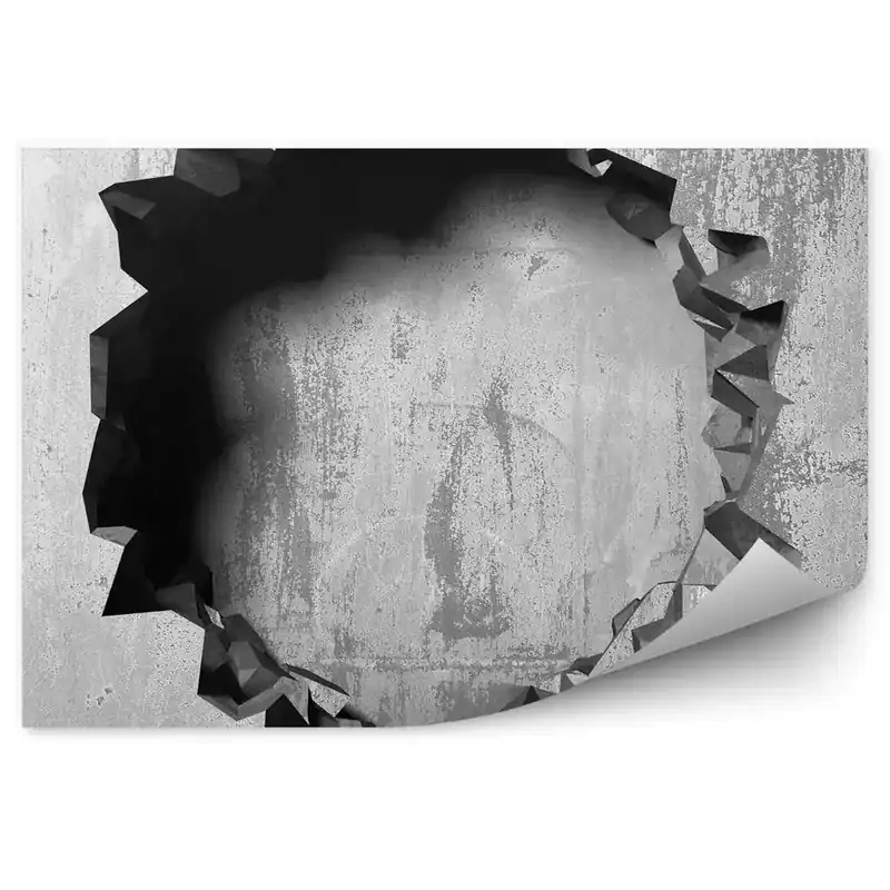 Fototapet pentru perete Întuneric Fisurat Gaură Deteriorată În Peretele De Beton Reducere