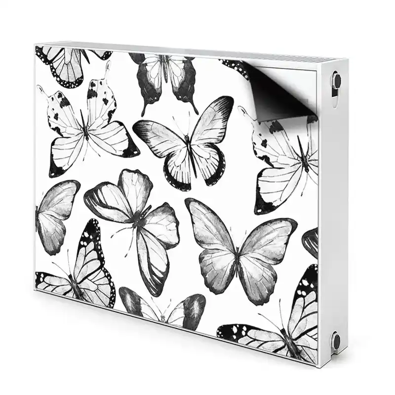 Livrare rapidă Cache radiateur aimanté Fluture Alb-Negru
