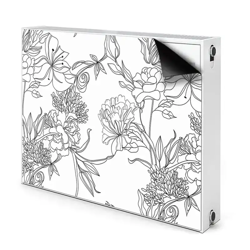Déco cache radiateur Flori Alb-Negru Ofertă