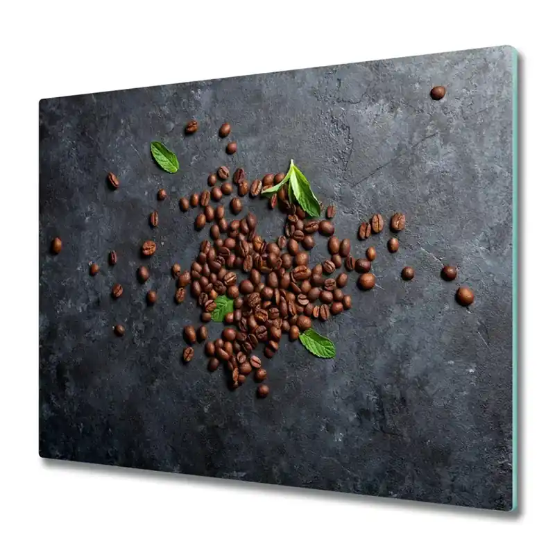 Bestseller Tocător sticlă Boabe de cafea și frunze