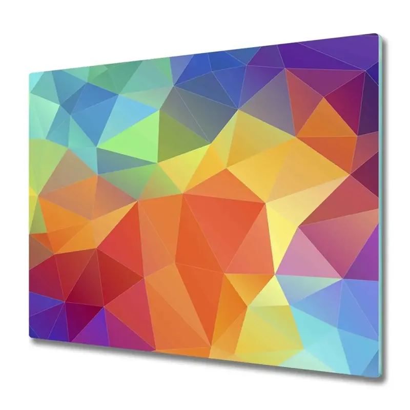 Tocător din sticlă Fundal geometric curcubeu Ultima șansă