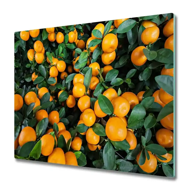 Noutate Tocător sticlă Mandarine cu frunze