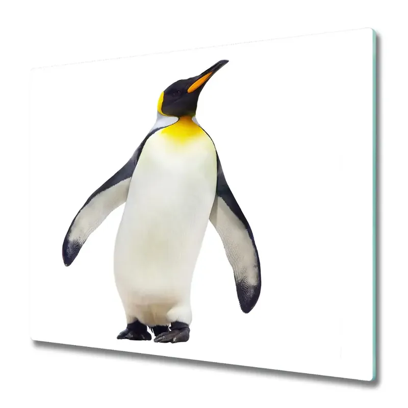 Ieftin Tocător din sticlă Pinguin pe fond alb