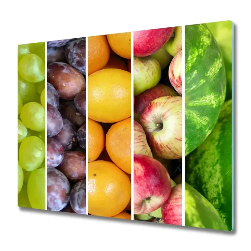 Plată securizată Tocător din sticlă Fructe colorate